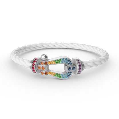 [Stars Jewelry]FORC LARGE HORSESHOE  COLORED DIAMOND BRACELET SILVER