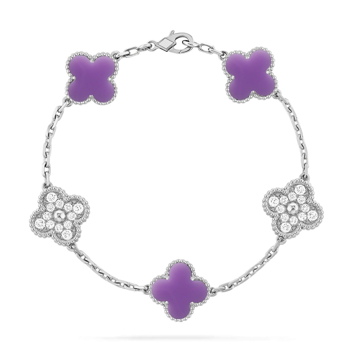 [Stars Jewelry]CLOVER 5 MOTIF LIGHT PURPLE BRACELET COLLECTION