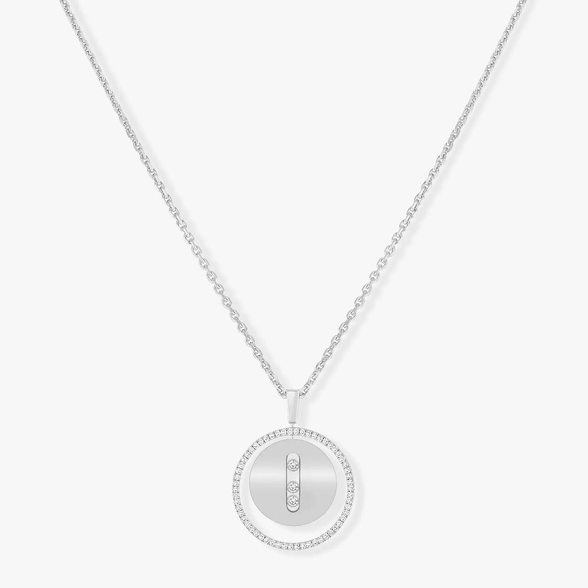 [Stars Jewelry]LUCKY MOVE MM SILVER DIAMOND NECKLACE