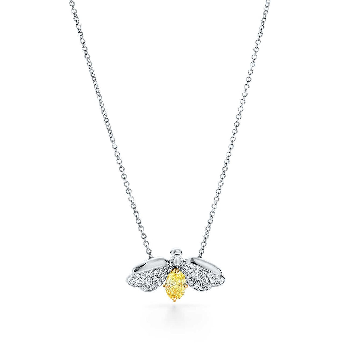 [Stellar jewels]PAPER FLOWERS YELLOW DIAMOND FIREFLY PENDANT