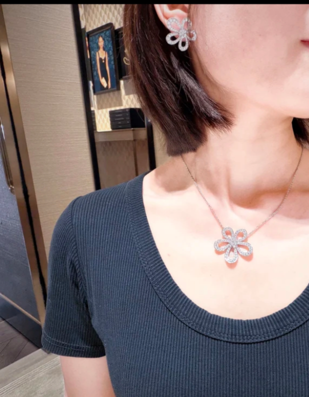 [Stars Jewelry]Flowerlace Diamond Pavé Earrings