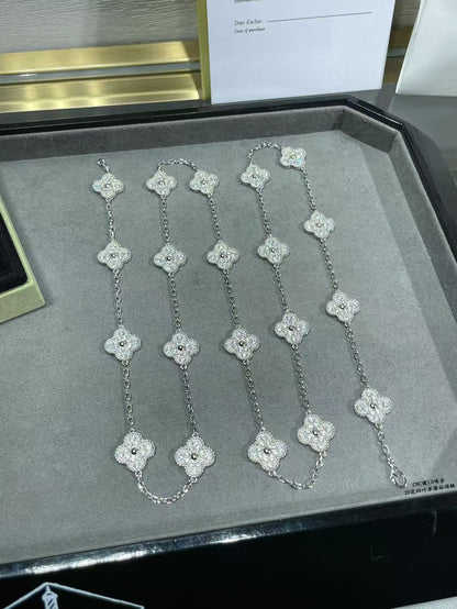 [Stars Jewelry]CLOVER 20 MOTIFS FULL-DIAMOND NECKLACE