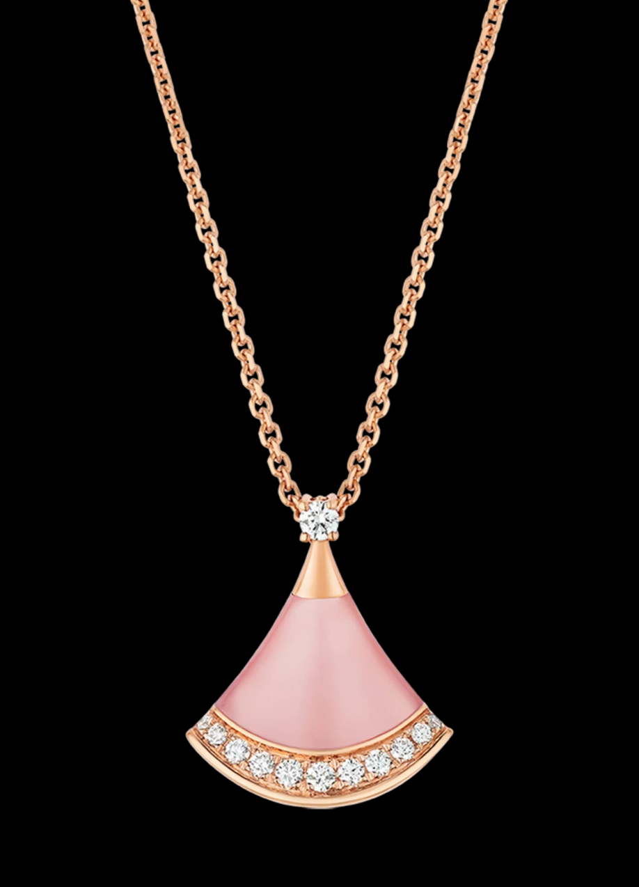 [Stars Jewelry]Cherry Blossom Pink Fan Necklace