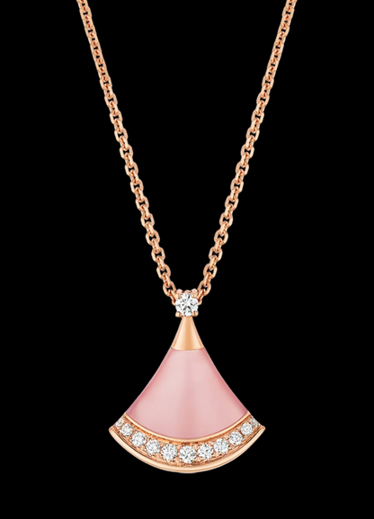 [Stars Jewelry]Cherry Blossom Pink Fan Necklace
