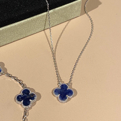 [Stars Jewelry]CLOVER 15MM PIETERSITE NECKLACE SILVER