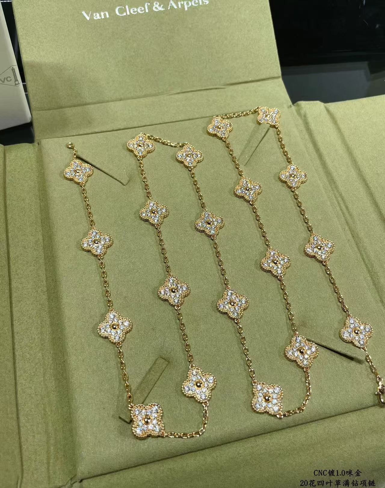 [Stars Jewelry]CLOVER 20 MOTIFS FULL-DIAMOND NECKLACE