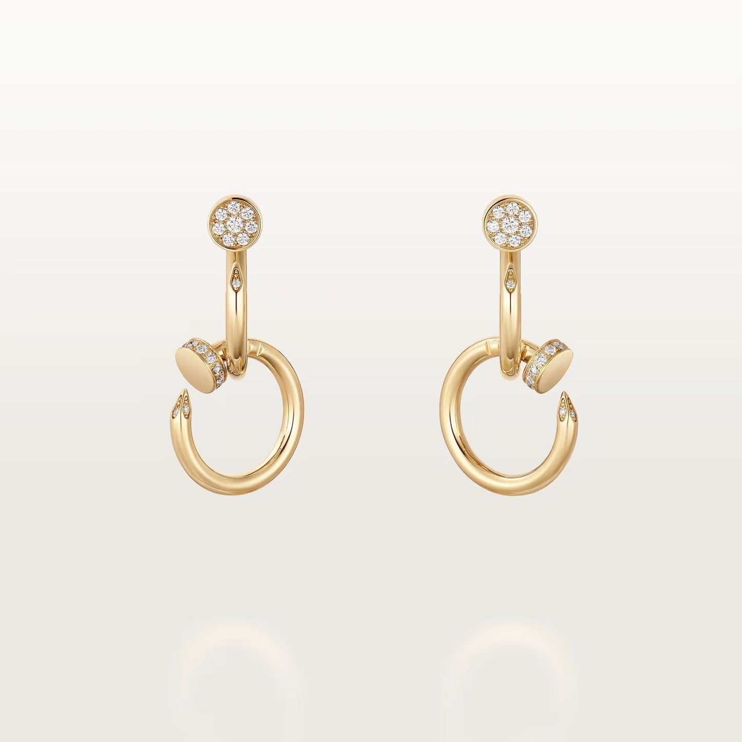 [Stars Jewelry]JUSTE HALF DIAMOND DOUBLE EARRINGS