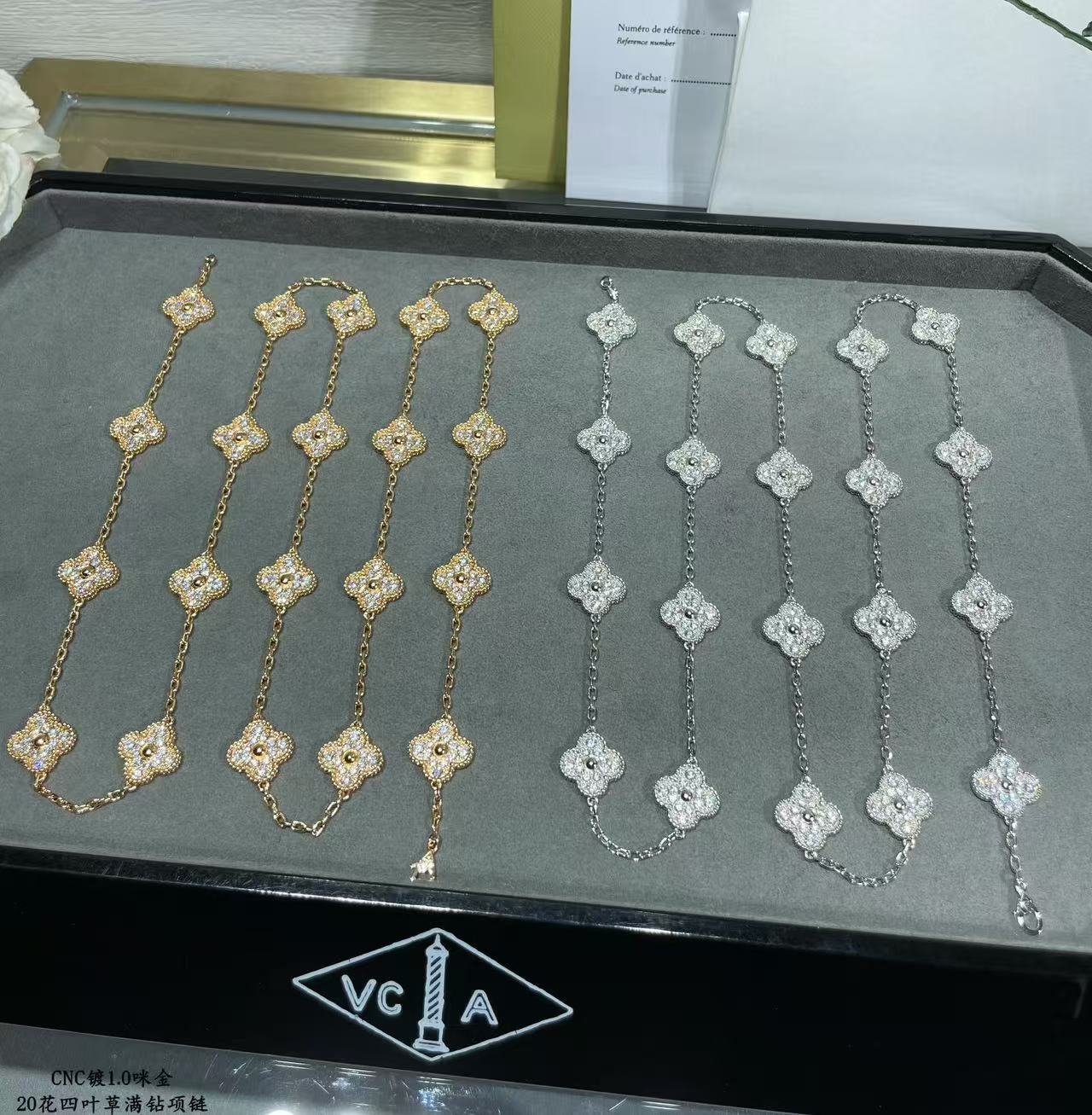 [Stars Jewelry]CLOVER 20 MOTIFS FULL-DIAMOND NECKLACE