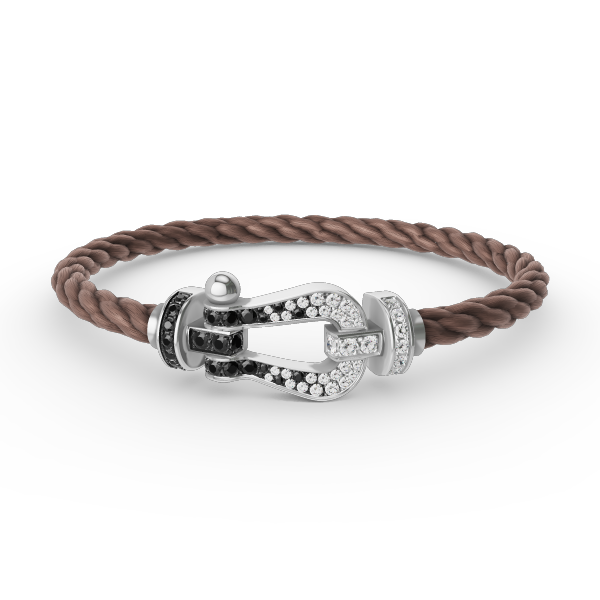 [Stars Jewelry]FORCE LARGE HORSESHOE BLACK WHITE DIAMOND BRACELET SILVER
