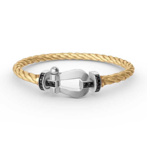 [Stars Jewelry]FORCE LARGE HORSESHOE BLACK DIAMOND BRACELET SILVER