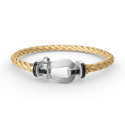 [Stars Jewelry]FORCE LARGE HORSESHOE BLACK DIAMOND BRACELET SILVER