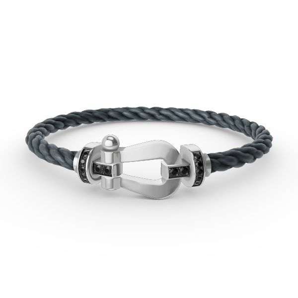 [Stars Jewelry]FORCE LARGE HORSESHOE BLACK DIAMOND BRACELET SILVER
