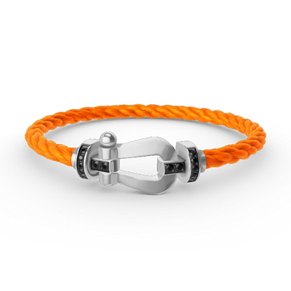 [Stars Jewelry]FORCE LARGE HORSESHOE BLACK DIAMOND BRACELET SILVER
