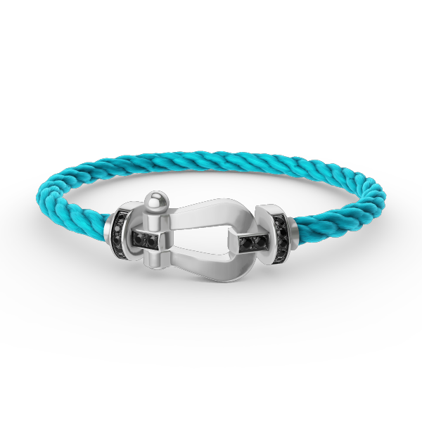 [Stars Jewelry]FORCE LARGE HORSESHOE BLACK DIAMOND BRACELET SILVER