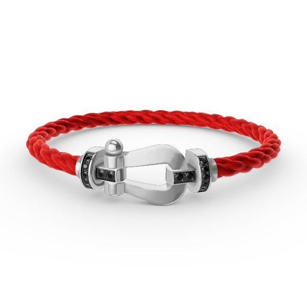[Stars Jewelry]FORCE LARGE HORSESHOE BLACK DIAMOND BRACELET SILVER