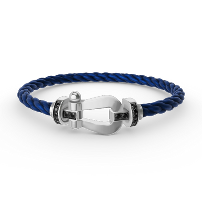 [Stars Jewelry]FORCE LARGE HORSESHOE BLACK DIAMOND BRACELET SILVER