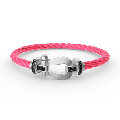 [Stars Jewelry]FORCE LARGE HORSESHOE BLACK DIAMOND BRACELET SILVER