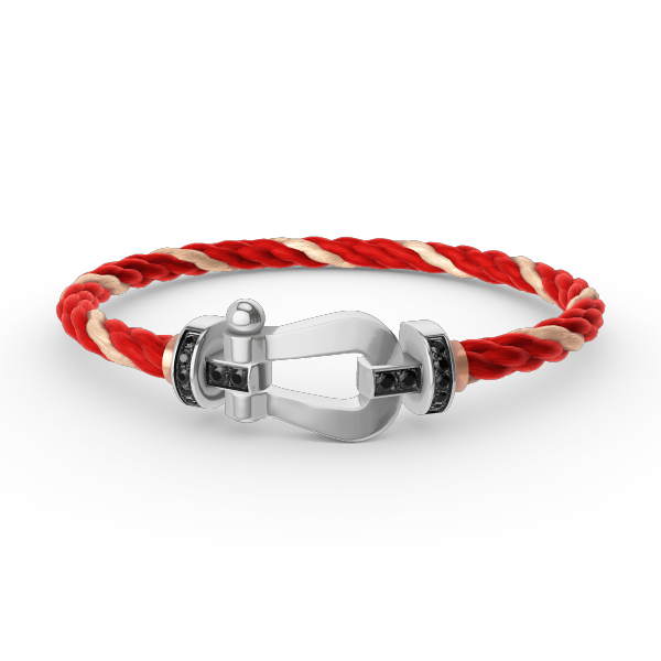 [Stars Jewelry]FORCE LARGE HORSESHOE BLACK DIAMOND BRACELET SILVER