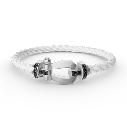 [Stars Jewelry]FORCE LARGE HORSESHOE BLACK DIAMOND BRACELET SILVER