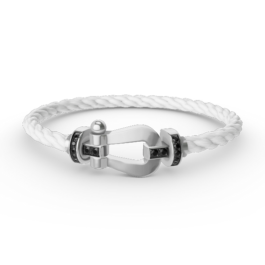 [Stars Jewelry]FORCE LARGE HORSESHOE BLACK DIAMOND BRACELET SILVER