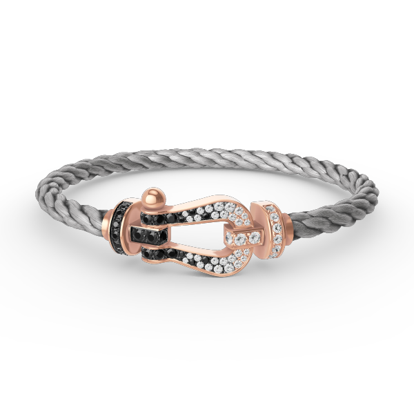 [Stars Jewelry]FORCE LARGE HORSESHOE BLACK WHITE DIAMOND BRACELET ROSE GOLD