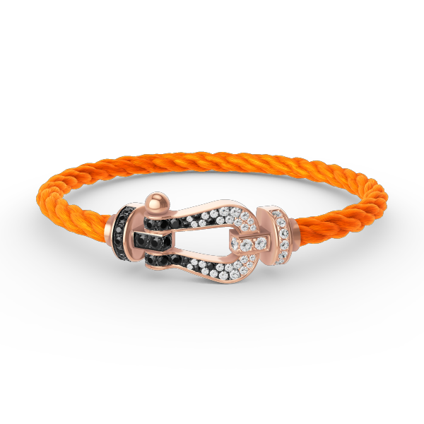 [Stars Jewelry]FORCE LARGE HORSESHOE BLACK WHITE DIAMOND BRACELET ROSE GOLD