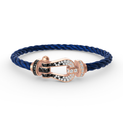 [Stars Jewelry]FORCE LARGE HORSESHOE BLACK WHITE DIAMOND BRACELET ROSE GOLD