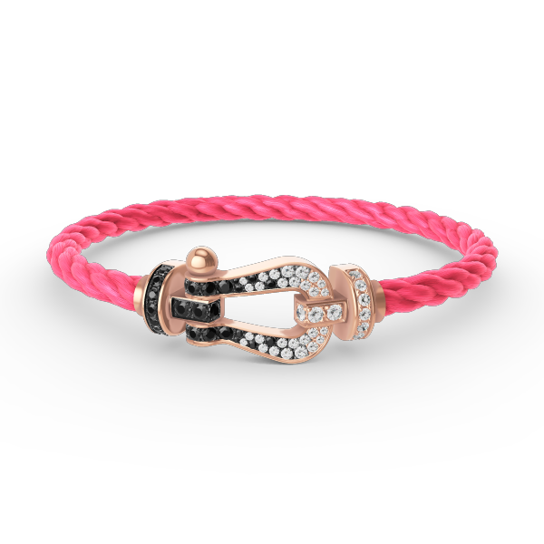 [Stars Jewelry]FORCE LARGE HORSESHOE BLACK WHITE DIAMOND BRACELET ROSE GOLD