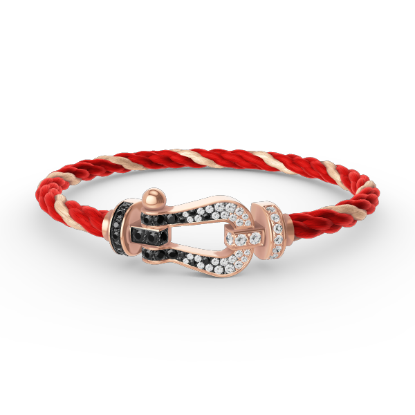 [Stars Jewelry]FORCE LARGE HORSESHOE BLACK WHITE DIAMOND BRACELET ROSE GOLD