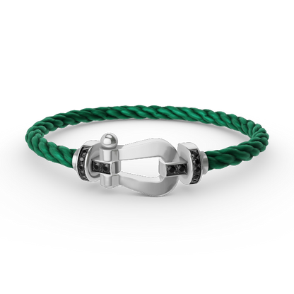 [Stars Jewelry]FORCE LARGE HORSESHOE BLACK DIAMOND BRACELET SILVER