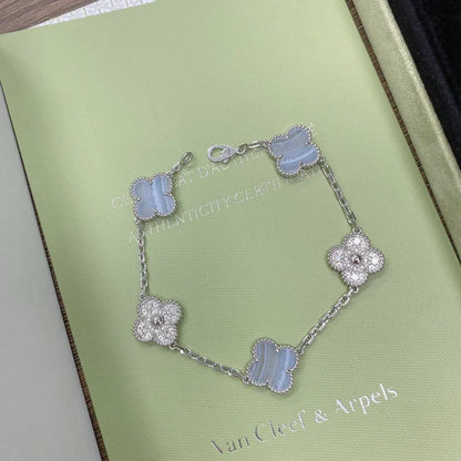 [Stars Jewelry] CLOVER 5 MOTIF PURPLE CHALCEDONY BRACELET COLLECTION