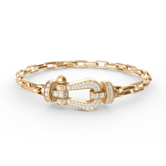 [Stars Jewelry]FORCE LARGE HORSESHOE CLASP  METAL BRACELET