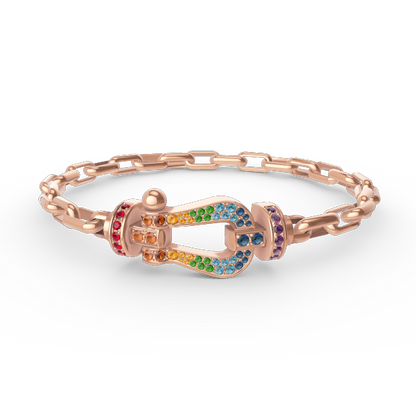 [Stars Jewelry]FORCE LARGE HORSESHOE CLASP  METAL BRACELET