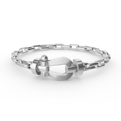 [Stars Jewelry]FORCE LARGE HORSESHOE CLASP  METAL BRACELET
