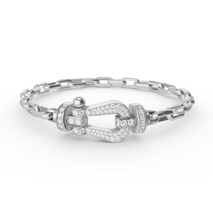 [Stars Jewelry]FORCE LARGE HORSESHOE CLASP  METAL BRACELET