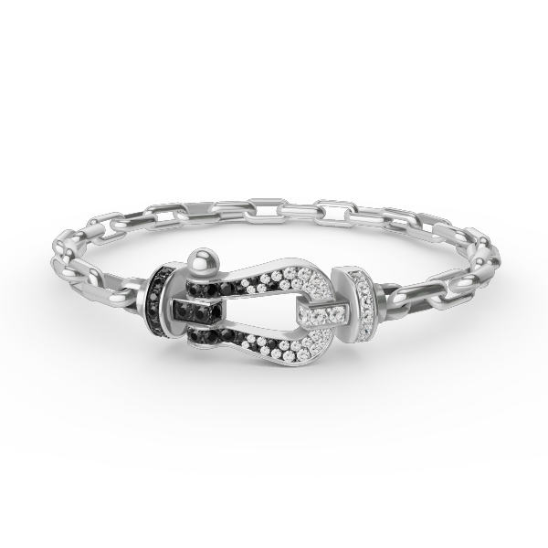 [Stars Jewelry]FORCE LARGE HORSESHOE CLASP  METAL BRACELET