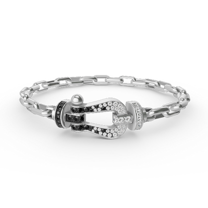 [Stars Jewelry]FORCE LARGE HORSESHOE CLASP  METAL BRACELET