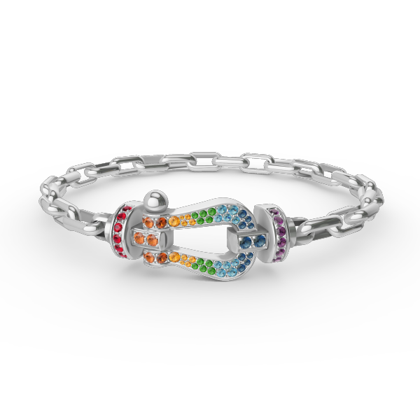 [Stars Jewelry]FORCE LARGE HORSESHOE CLASP  METAL BRACELET