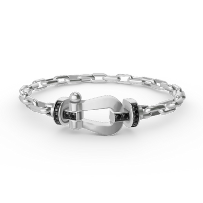 [Stars Jewelry]FORCE LARGE HORSESHOE CLASP  METAL BRACELET