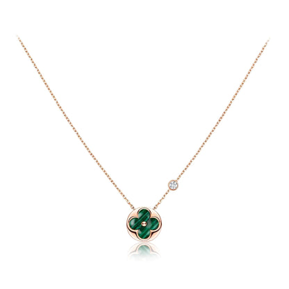 [Stars Jewelry]SUN PEDANT PINK GOLD 1 DIAMOND NECKLACE