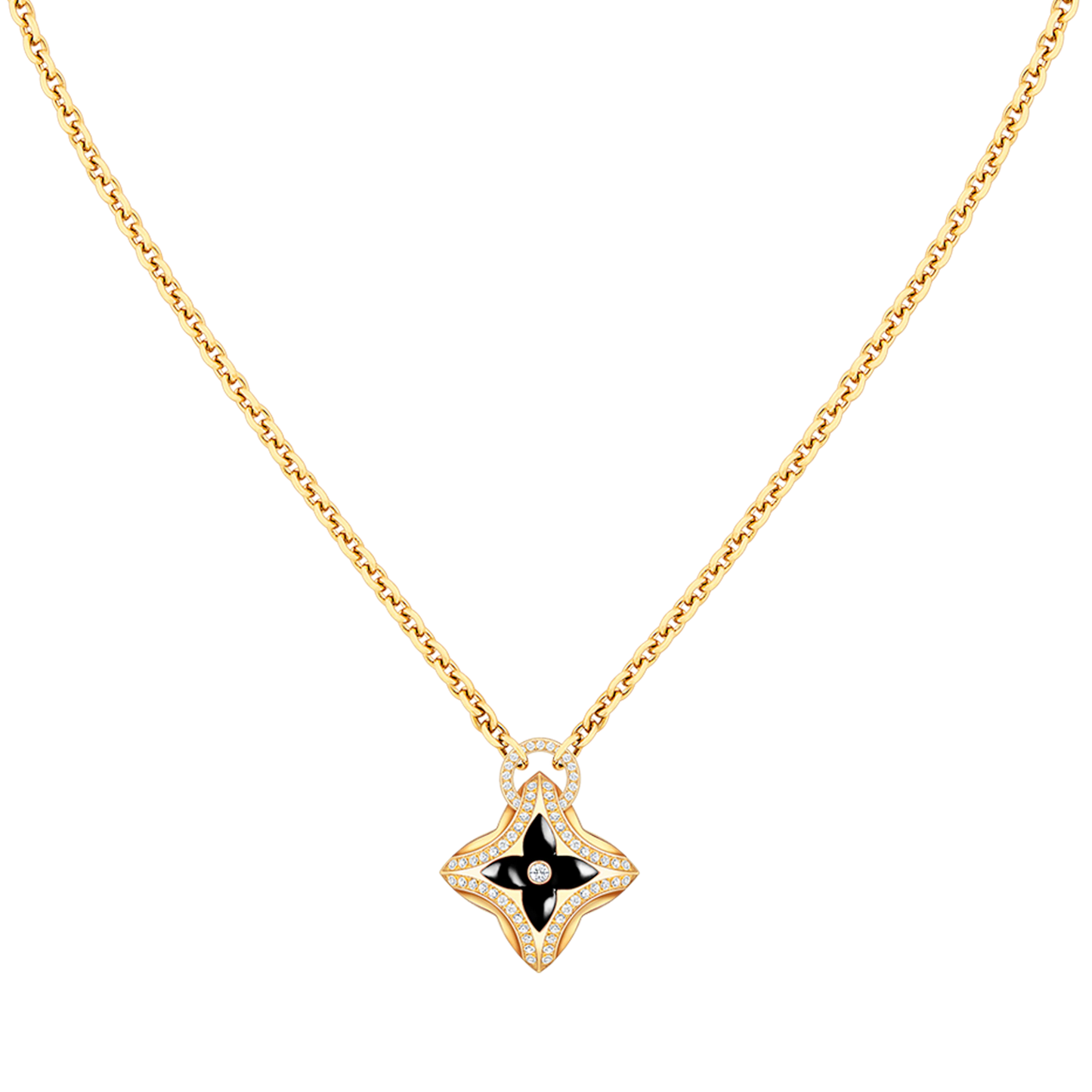 [Stars Jewelry]STAR PEDANT PINK GOLD DIAMOND NECKLACE