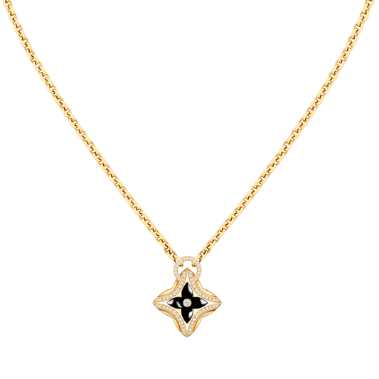 [Stars Jewelry]STAR PEDANT PINK GOLD DIAMOND NECKLACE