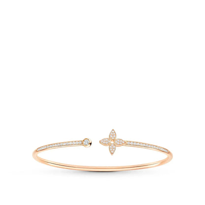 [Stars Jewelry]IDYLLE PINK GOLD OPEN BRACELET DIAMOND PAVED