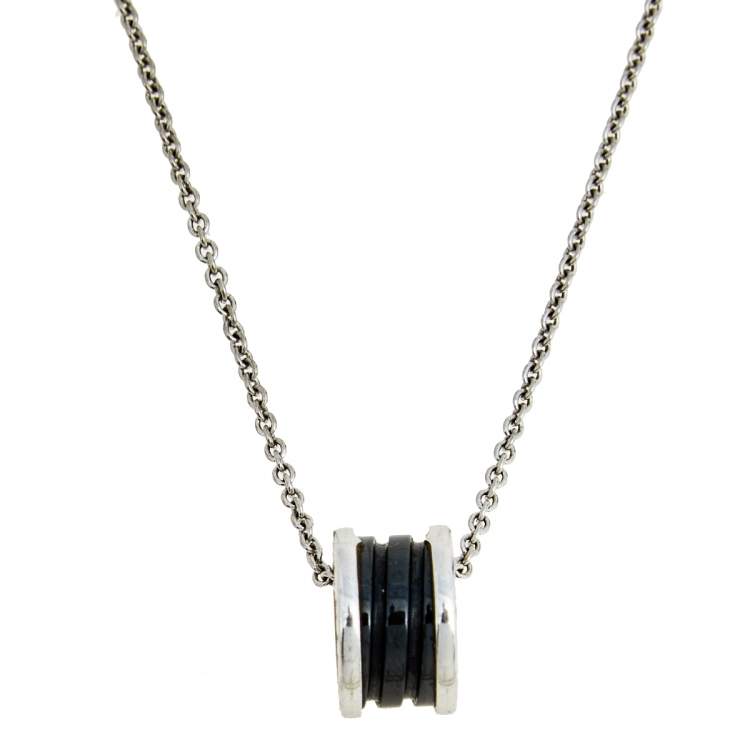 [Stars Jewelry]ZERO 1 BLACK CERAMIC SILVER NECKLACE