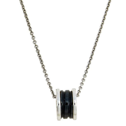 [Stars Jewelry]ZERO 1 BLACK CERAMIC SILVER NECKLACE
