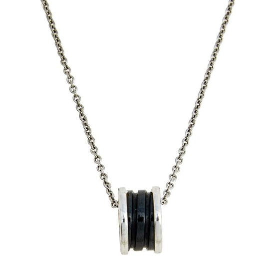 [Stars Jewelry]ZERO 1 BLACK CERAMIC SILVER NECKLACE