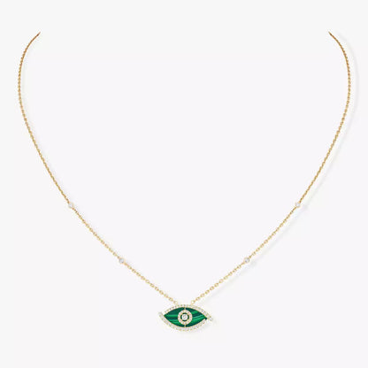 [Stars Jewelry]Lucky Eye Diamond Necklace in  Gold and Turquoise