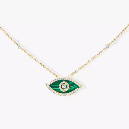 [Stars Jewelry]Lucky Eye Diamond Necklace in  Gold and Turquoise
