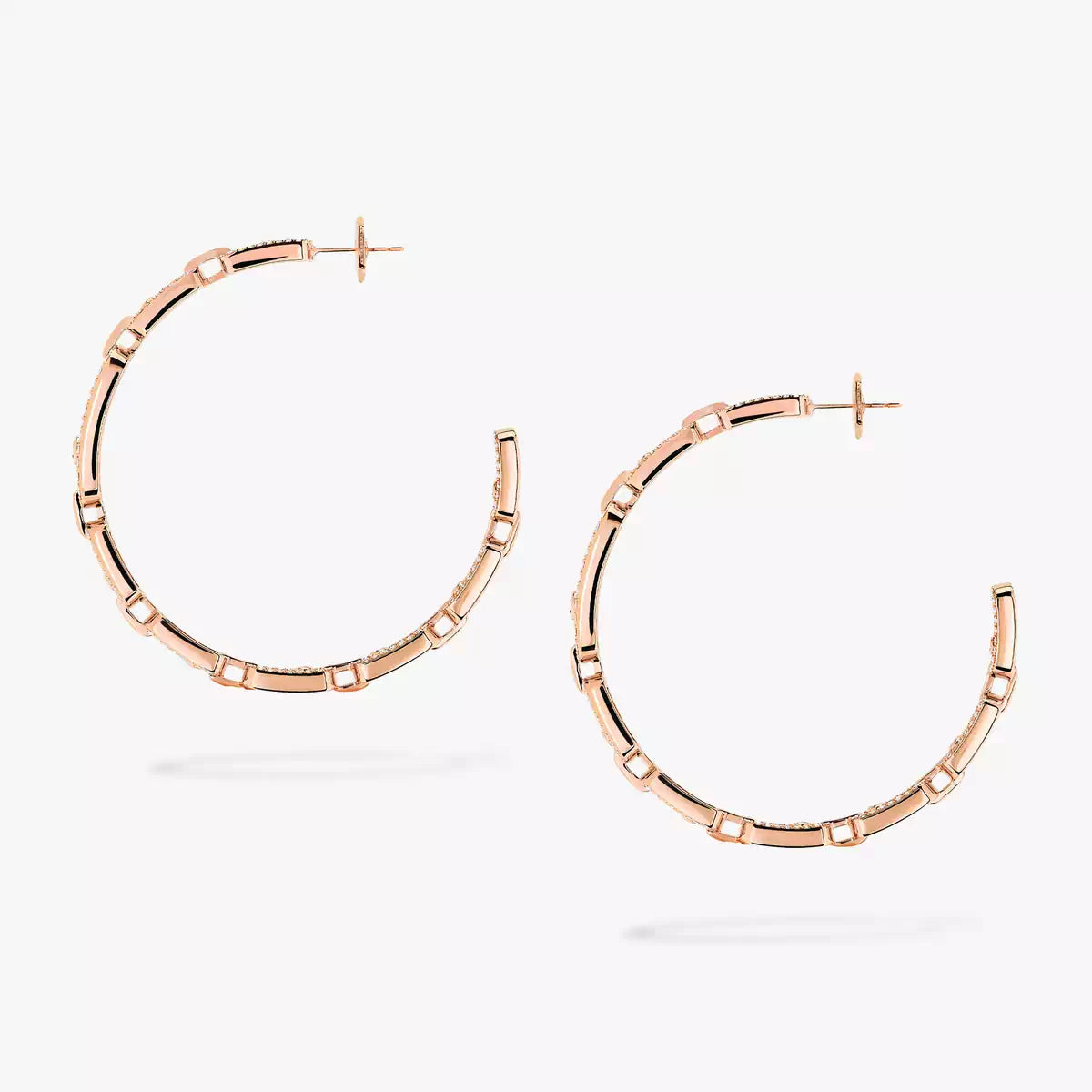 [Stars Jewelry]Move Link Diamond Hoop Earrings