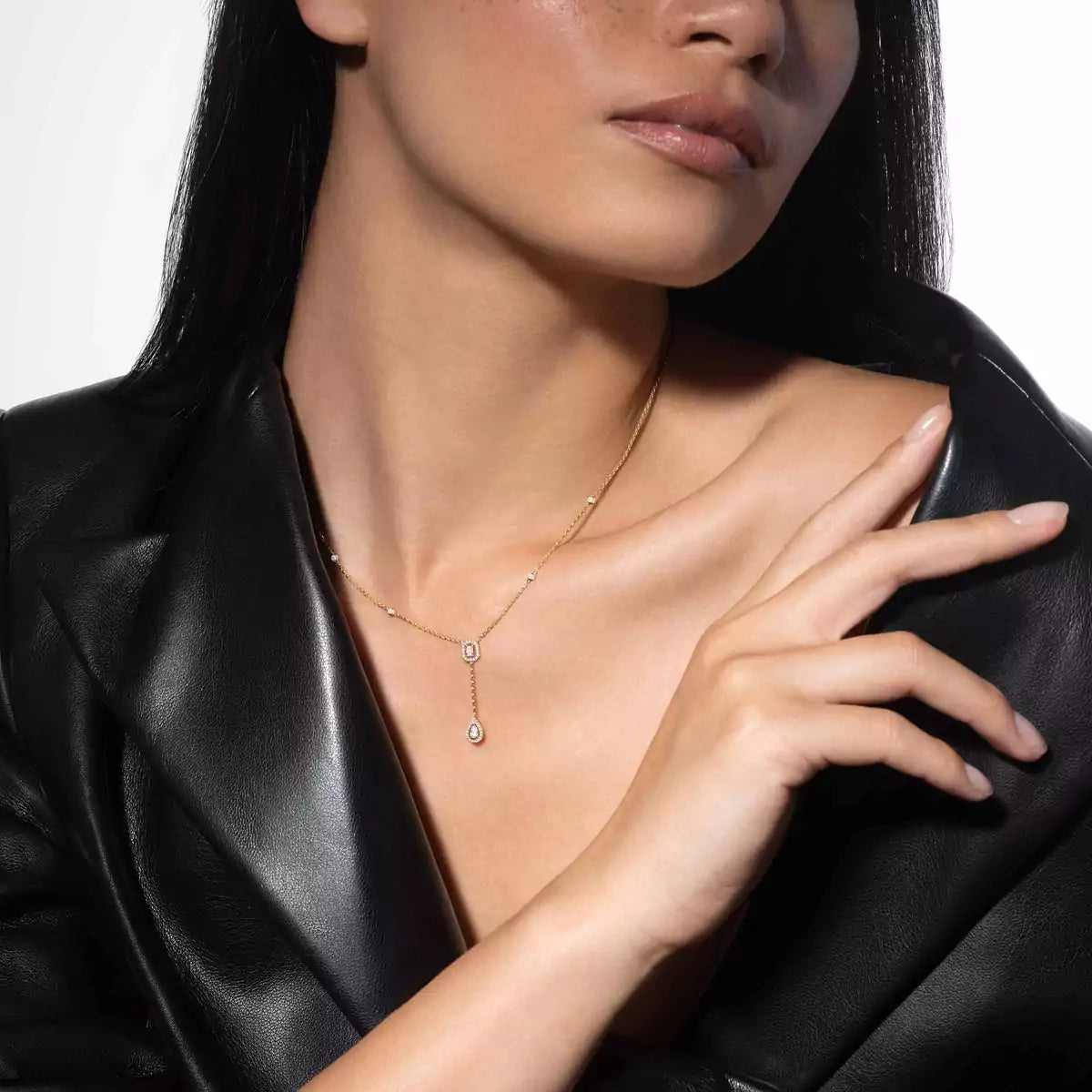 [Stars Jewelry]Gold Diamond Tie Necklace